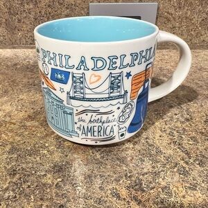 Philadelphia Souvenir Mug - Blue and White